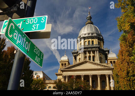 Illinois State Capitol in Springfield, Illinois, direkt an der Route 66 Stockfoto