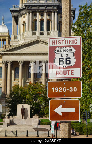 Illinois State Capitol in Springfield, Illinois, direkt an der Route 66 Stockfoto