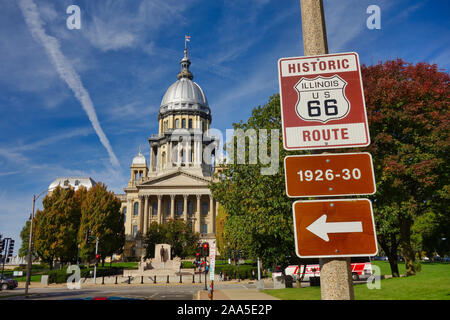 Illinois State Capitol in Springfield, Illinois, direkt an der Route 66 Stockfoto