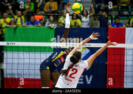 November 19, 2019, Treviso, Italien: Paola egonu (conegliano) während Carraro Imoco Conegliano vs Vasas Obuda Budapest, Volleyball Champions League Frauen in Treviso, Italien, 19. November 2019 - LPS/Ettore Griffoni (Credit Bild: © Ettore Griffoni/LPS über ZUMA Draht) Stockfoto