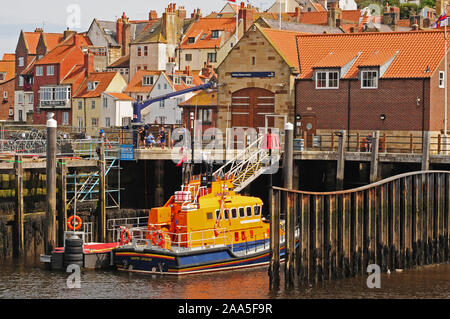 Die Whitby Rettungsboot George und Mary Webb, auf dem Fluss Esk, Whitby Harbour. Trent Klasse Stockfoto