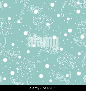 Nahtlose Muster mit Hand gezeichnete Blumen. Im skandinavischen Stil. Vector Illustration Stock Vektor