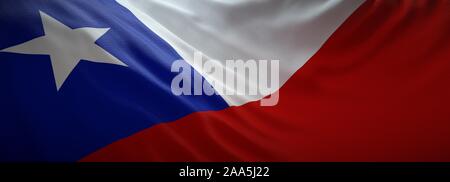 Offizielle Flagge von Chile. Web Banner Stockfoto