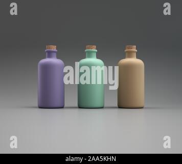 Drei Farbflaschen Stockfoto
