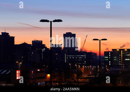 Leeds Skyline mit Bridgewater, das war das höchste Gebäude in Leeds bis zum Bau von Altus Haus begann. Stockfoto