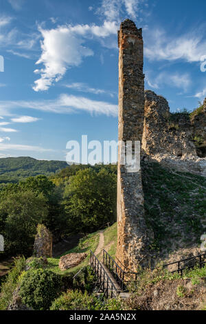 Wand des Cicva Burgruine aus dem 13. Jahrhundert. Ost Slowakei, Europa Stockfoto