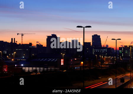 Leeds Skyline mit Bridgewater, das war das höchste Gebäude in Leeds bis zum Bau von Altus Haus begann. Stockfoto