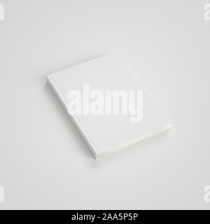 Mockup leere Abdeckung des Weißbuchs zur hellen Hintergrund. Stockfoto