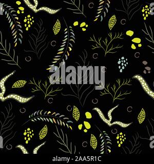 Nahtlose Algen nahtlose Muster. Moderne digitale Design. Marine, Sich wiederholendes Muster. Modern im skandinavischen Stil. Stock Vektor