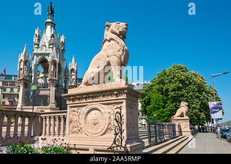 Schweiz, Genf, Quai Du Mont Blanc, Brunswick Denkmal, erbaut 1879 Karl II., Herzog von Braunschweig, 1804-1873 zu gedenken. Stockfoto