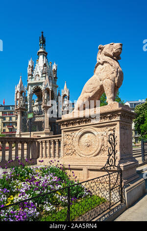 Schweiz, Genf, Quai Du Mont Blanc, Brunswick Denkmal, erbaut 1879 Karl II., Herzog von Braunschweig, 1804-1873 zu gedenken. Stockfoto