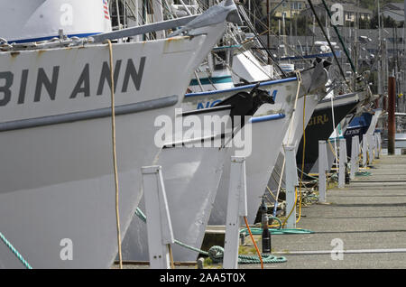 Newport, Oregon, Hafen. Kommerzielle Fischerboote am Dock Stockfoto