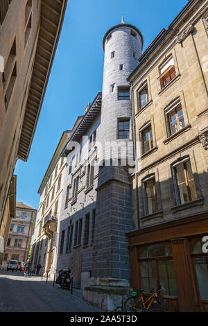 Schweiz, Genf, Altstadt, Tavel Haus (Maison Tavel), die älteste private Residenz in Genf wieder aufgebaut nach dem großen Brand von 1334 Stockfoto