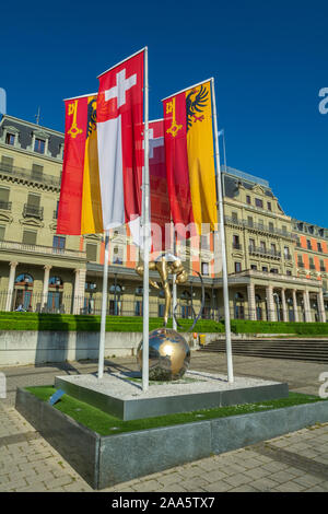 Schweiz, Genf, Quai Woodrow Wilson, Palais Wilson, Sitz des Amtes des Hohen Kommissars der Vereinten Nationen für Menschenrechte Stockfoto