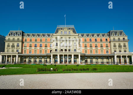 Schweiz, Genf, Quai Woodrow Wilson, Palais Wilson, Sitz des Amtes des Hohen Kommissars der Vereinten Nationen für Menschenrechte Stockfoto