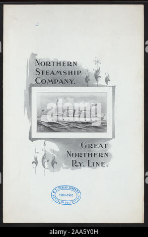 ILLUS, Zeichnung von DAMPFGARER STELLEN INNERHALB DES RAHMENS;;;;;;;; Frühstück [von] nördlichen Steamship Company/GREAT NORTHERN RY LINE statt. [At] an Bord der SS NORTH LAND (SS;) Stockfoto