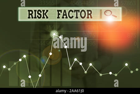Handschrift Text schreiben Risikofaktor. Konzeptionelle Foto eine Bedingung verhalten oder andere Faktor, der Gefahr steigt Stockfoto