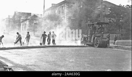 Hobart - Schnittpunkt von Argyle und Liverpool Street - Straße arbeitet in Fortschritt -- obligatorische Photo Credit: TAHO Stockfoto