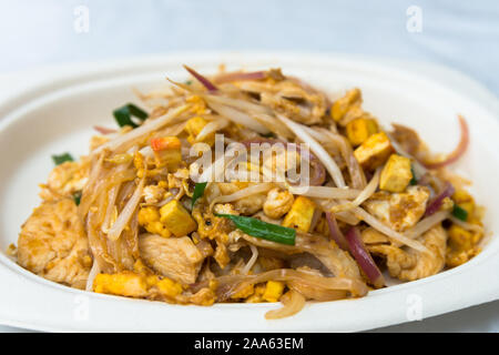 Nahaufnahme der Pad Thai, es ist eine der berühmtesten Lokale Thai-Küche Stockfoto
