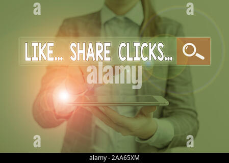 Handschrift text wie Aktie Klicks. Konzeptionelle foto Content Marketing Engagement Soziale Medien erhöhen Stockfoto