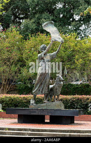 Winkende Girl Statue in Savannah, Georgia. Stockfoto