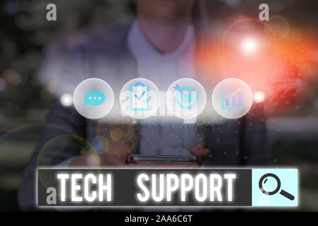 Text Zeichen zeigen Tech Support. Business Foto text Beratung und Fehlerbehebung Service durch eine analysisufacturer Stockfoto