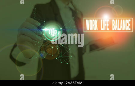Handschrift Text schreiben Work Life Balance. Konzeptionelle foto Aufteilung der Zeit zwischen Beruf oder Familie und Freizeit Stockfoto