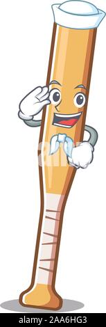 Maskottchen Baseballschläger mit in Sailor Cartoon Stock Vektor