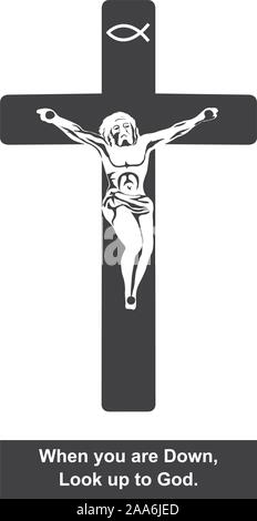 Das Christentum. Diese Abbildung für Kruzifix Symbol, das christliche Überzeugungen stellt erklären. Stock Vektor