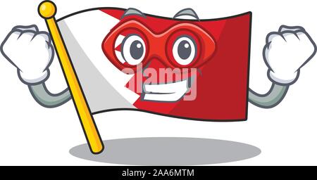 Maskottchen Flagge Bahrain mit in super hero Charakter Stock Vektor