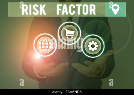 Handschrift Text schreiben Risikofaktor. Konzeptionelle Foto eine Bedingung verhalten oder andere Faktor, der Gefahr steigt Stockfoto