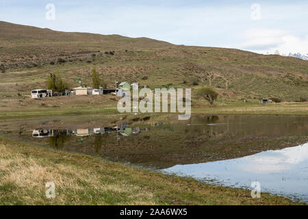 Laguna Azul, Torres del Paine Nationalpark, Patagonien, Chile. Stockfoto