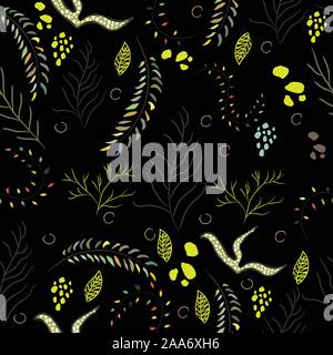 Nahtlose Algen nahtlose Muster. Moderne digitale Design. Marine, Sich wiederholendes Muster. Modern im skandinavischen Stil. Moderne Farben und Design. Stock Vektor