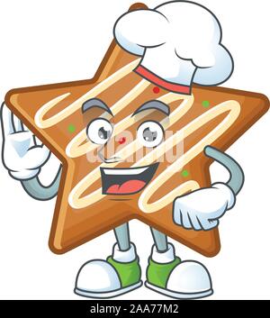 Star cookies Cartoon mit dem Maskottchen Koch Stock Vektor