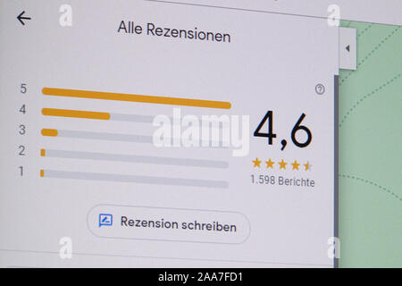 München, Deutschland. Nov, 2019 19. Eine positive Bewertung kann auf einem PC-Monitor zu sehen. Credit: Jennifer Weese/dpa/Alamy leben Nachrichten Stockfoto