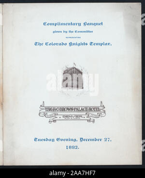 Weine serviert. Zu den kostenlosen Bankett [von] DER COLORADO TEMPELRITTER [at] die H.C. BROWN PALACE HOTEL, Denver, [COL] (HOTEL ;) Stockfoto