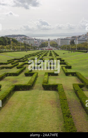 Lissabon, Portugal - 22. SEPTEMBER 2019: Der Park Eduardo VII ist ein öffentlicher Park nördlich der Avenida da Liberdade und den Marquis von Pombal Stockfoto