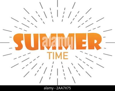 Sommer. Sommer mit Burst. Isolierte Hintergrund. Vector Illustration Stock Vektor