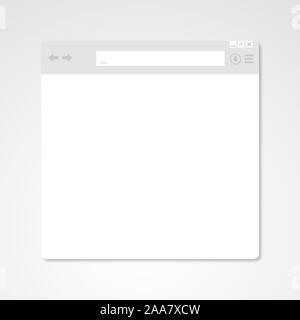 Browser Fenster. Internet Dokument mockup Website im flachen Stil. Elemente einer Seite. Vektor Stock Vektor