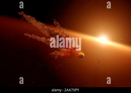 Von asteroid Kollision zwischen kosmischer Staub. Elemente dieses Bild von der NASA eingerichtet Stockfoto