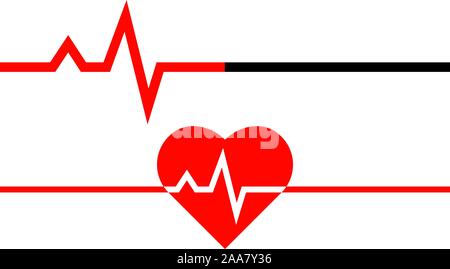 Heartbeat Symbol. Heart beat Linie in linearen Stil. Medizinische Symbol. Vector Illustration Stock Vektor