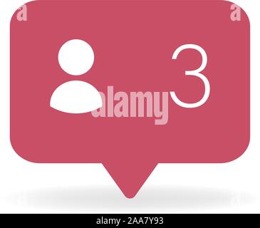 Anhänger im Infobereich angezeigt. Social media Symbol. Benutzer Symbol oder Zeichen. Benutzer Bild mit Schatten. Vector Illustration Stock Vektor