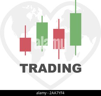 Trading Graph Icon. Erde Handel Lager. Vector Illustration Stock Vektor