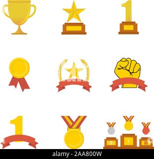 Award Symbol goldenen Bechern für Gewinner. Sport Trophy. Flat Style. Vector Illustration Stock Vektor