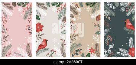 Sammlung von abstrakten Hintergrund entwirft, winter Verkauf, Social Media Promotion Inhalt. Vector Illustration Stock Vektor