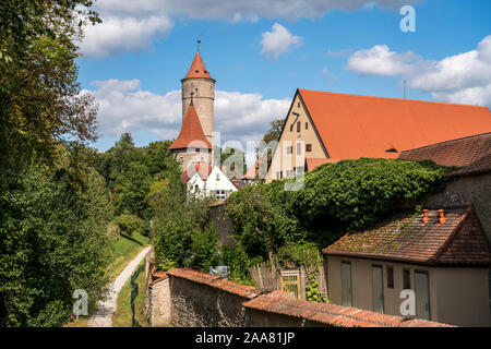 Altstadt in Dinkelsbühl, Mittelfranken, Bayern, Deutschland | Die Altstadt in Dinkelsbühl, Mittelfranken, Bayern, Deutschland, Europa sterben Stockfoto