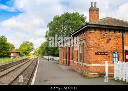 Shenton Station auf die erhaltene Erbe Schlachtfeld Bahnstrecke Leicestershire, England, Großbritannien Stockfoto