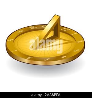 Gold sun Symbol Uhr Stock Vektor