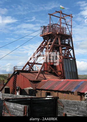 Die verwinkelten Haus am Big Pit Coal Mine (National Coal Museum), Blaenafon, Kreuzfahrten in Wales, Großbritannien. Stockfoto