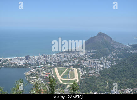 Luftaufnahme von Rio de Janeiro von Corcovado Hügel Stockfoto